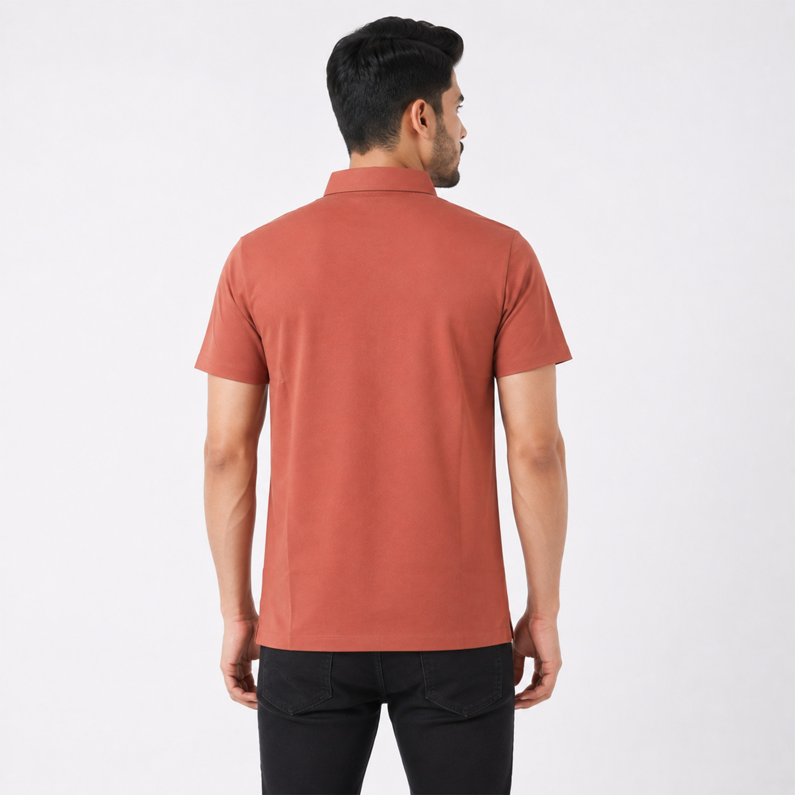 Terracotta Premium Button-Down Men's Polo