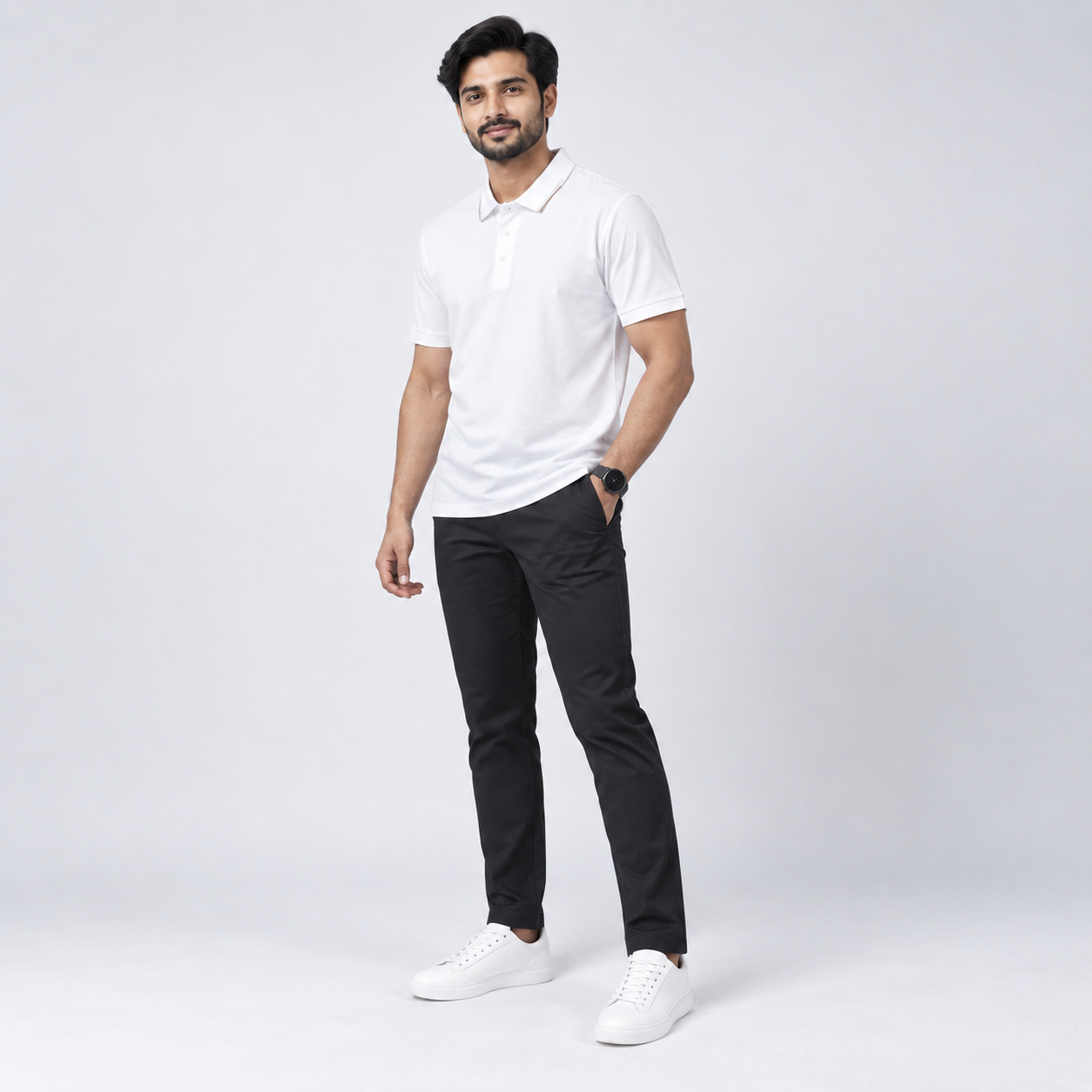 Premium White Minimal Polo Shirt