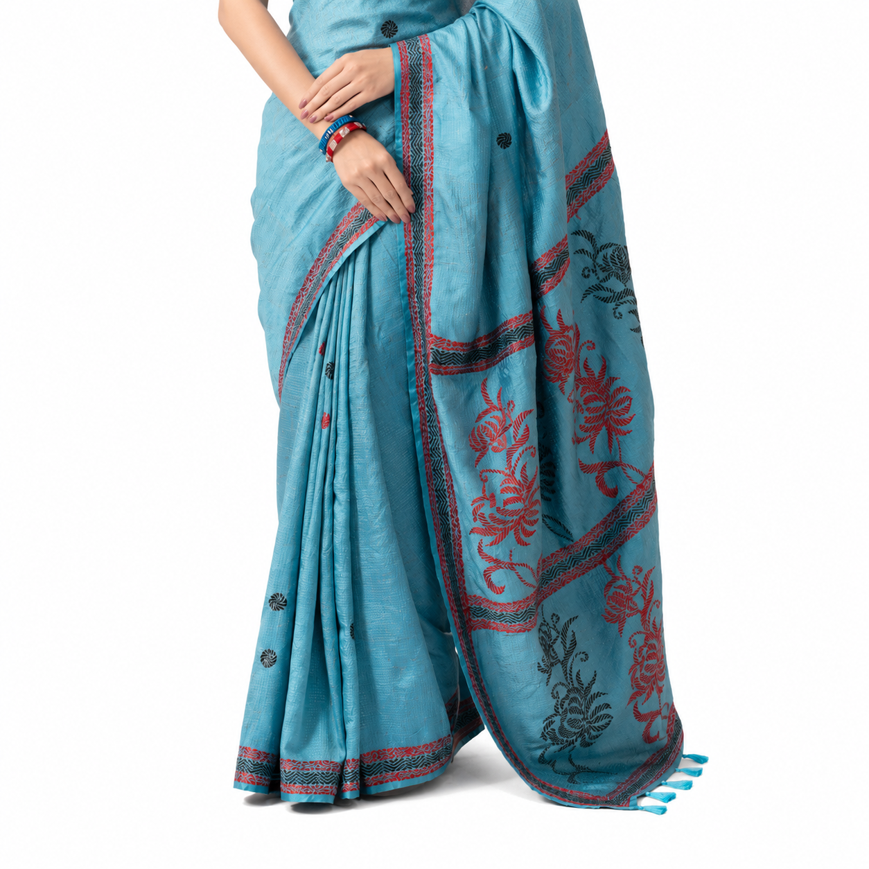 Sky Blue Premium Handcrafted Saree