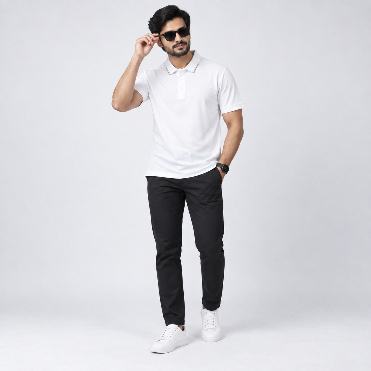 Premium White Minimal Polo Shirt