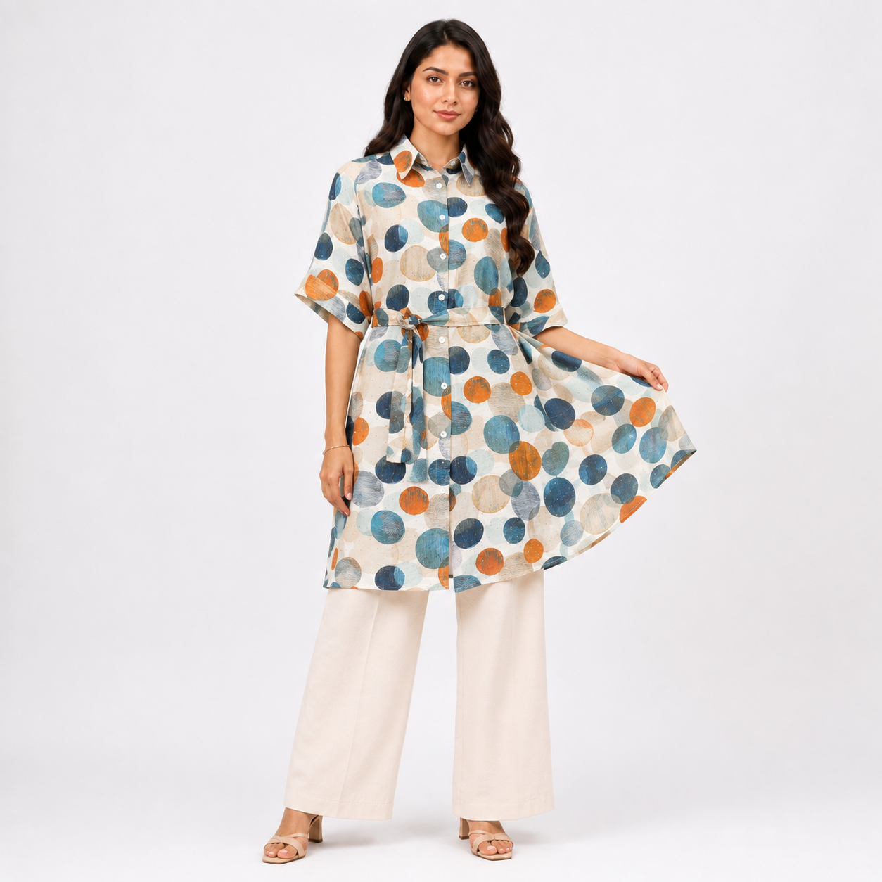 Teal Mosaic Printed Kurti
