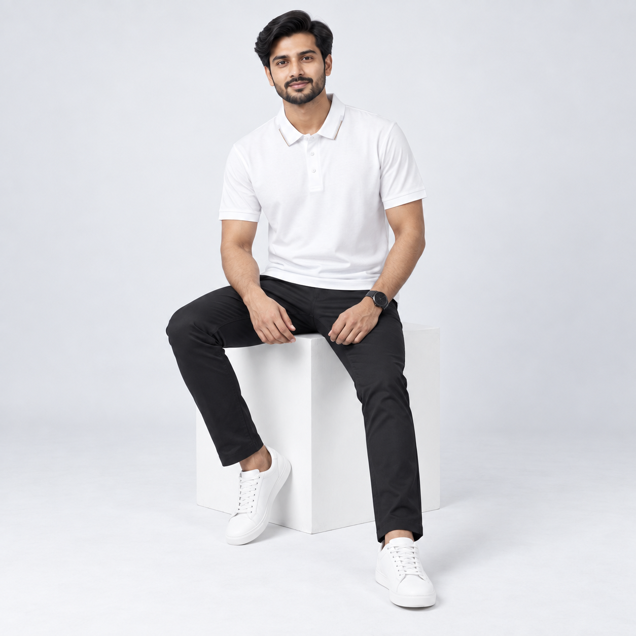 Premium White Minimal Polo Shirt