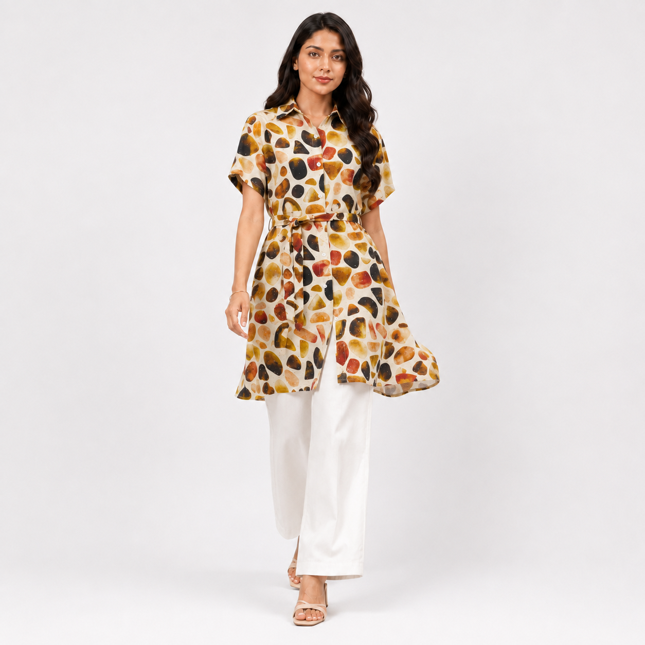 Marigold Motif Printed Kurti