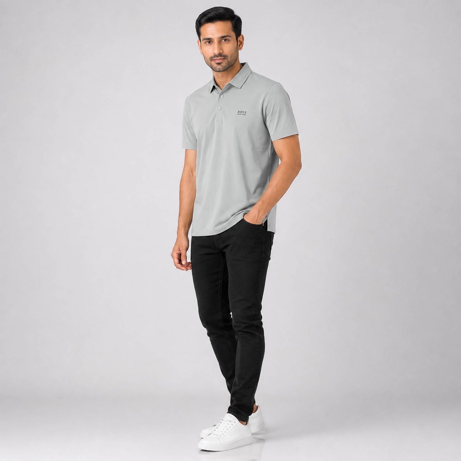 Classic Grey Premium Men's Polo